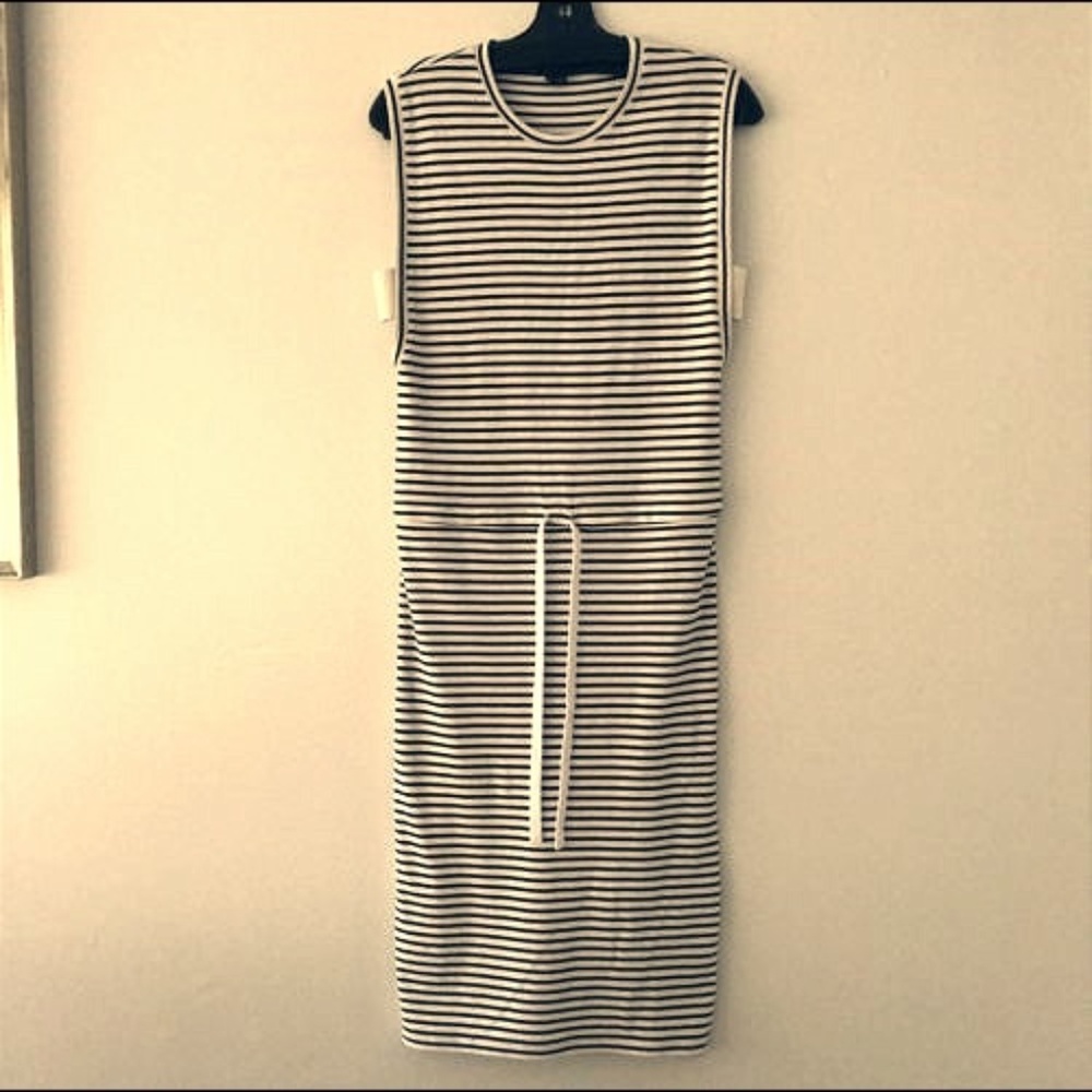 Theory Striped Dress With Elastic Waist